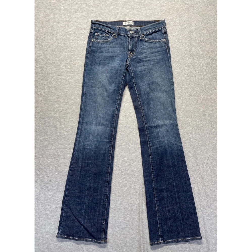 DPD DeLuxe Premium Denim Bootcut Jeans Womens 27 Blue Low Rise Embroidered Logo